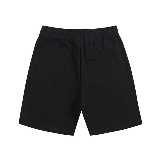 Small AURARUSH Initials Cotton Shorts- Black Print