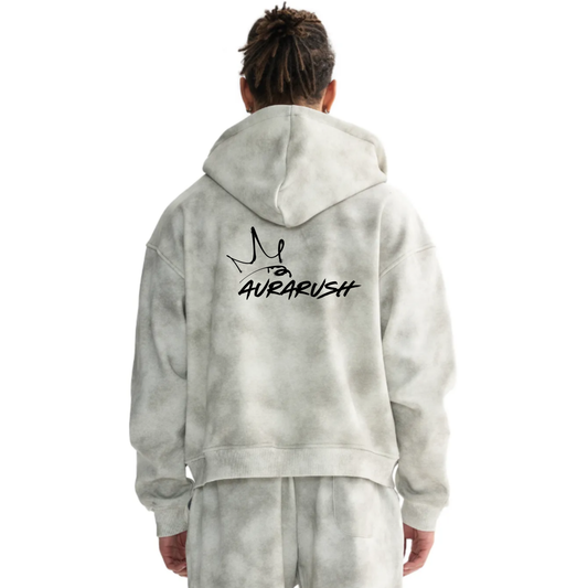 AR/AURARUSH Dirty Washed Zip Fleece Hoodie