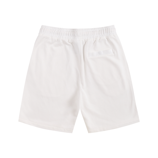 Small AURARUSH Initials Cotton Shorts- White Print