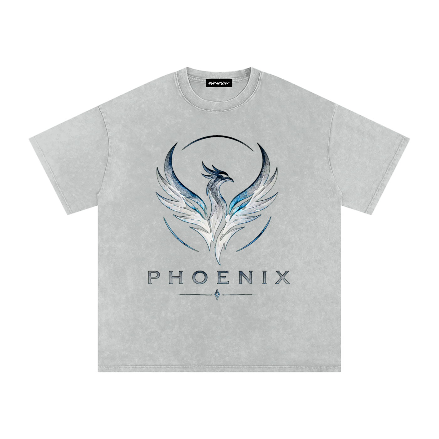 Phoenix Fortnite Clan Snow Washed Oversized Tee-White Print