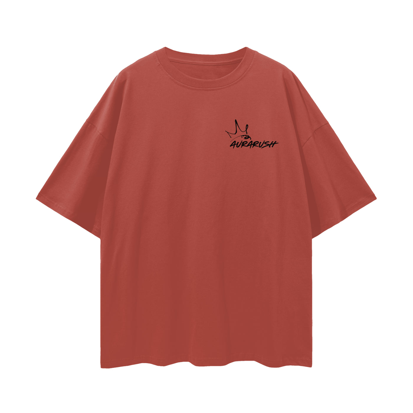 Small AURARUSH Loose Drop Shoulder Tee- Black Print