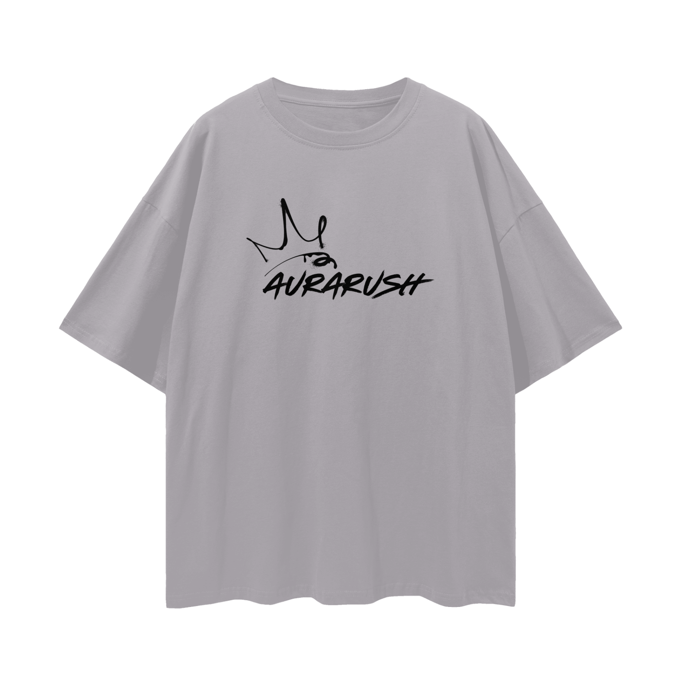 Large AURARUSH Loose Drop Shoulder Tee- Black Print