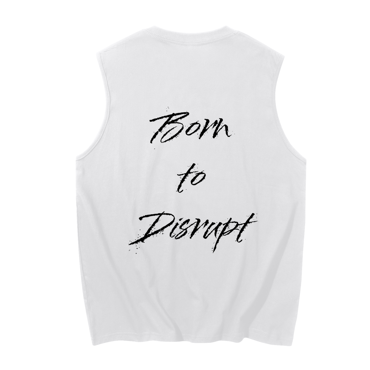 Small AR/Born To Disrupt Back Sleeveless Cotton Tank- Black Print