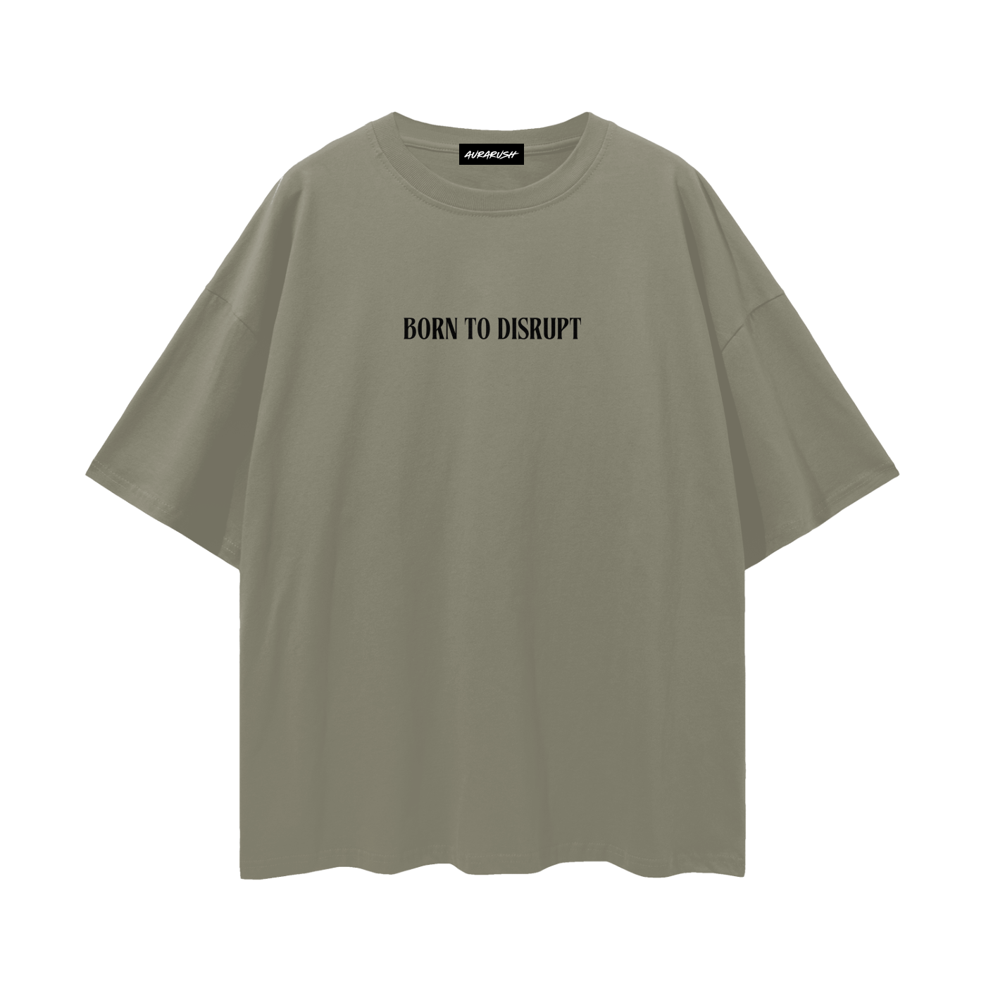 Born To Disrupt Loose Drop Shoulder Tee- Black Print