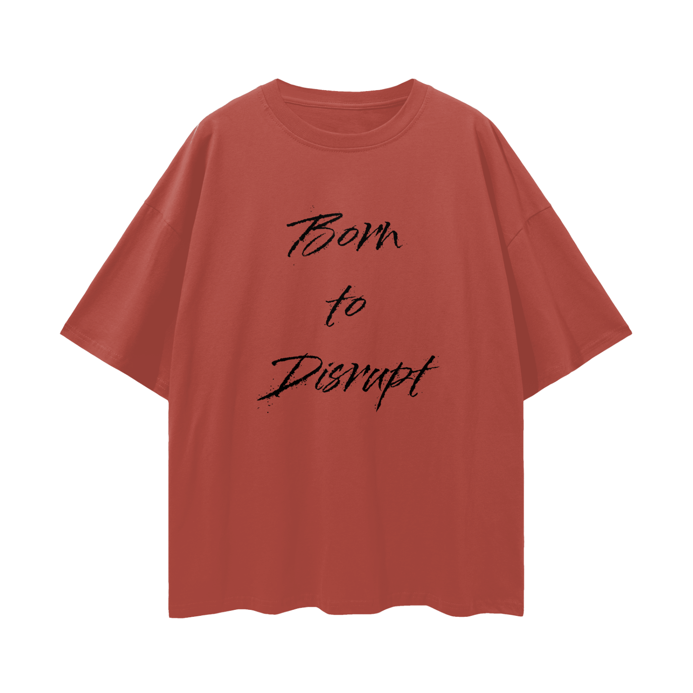 Born To Disrupt Splatter Loose Drop Shoulder Tee- Black Print