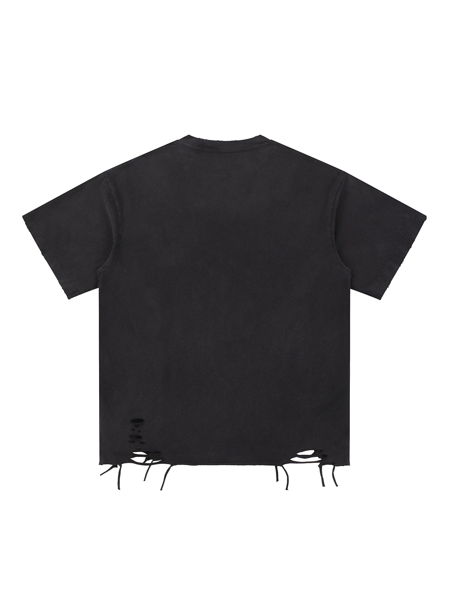 Born To Disrupt Paint Snow Washed Raw-Hem Tee