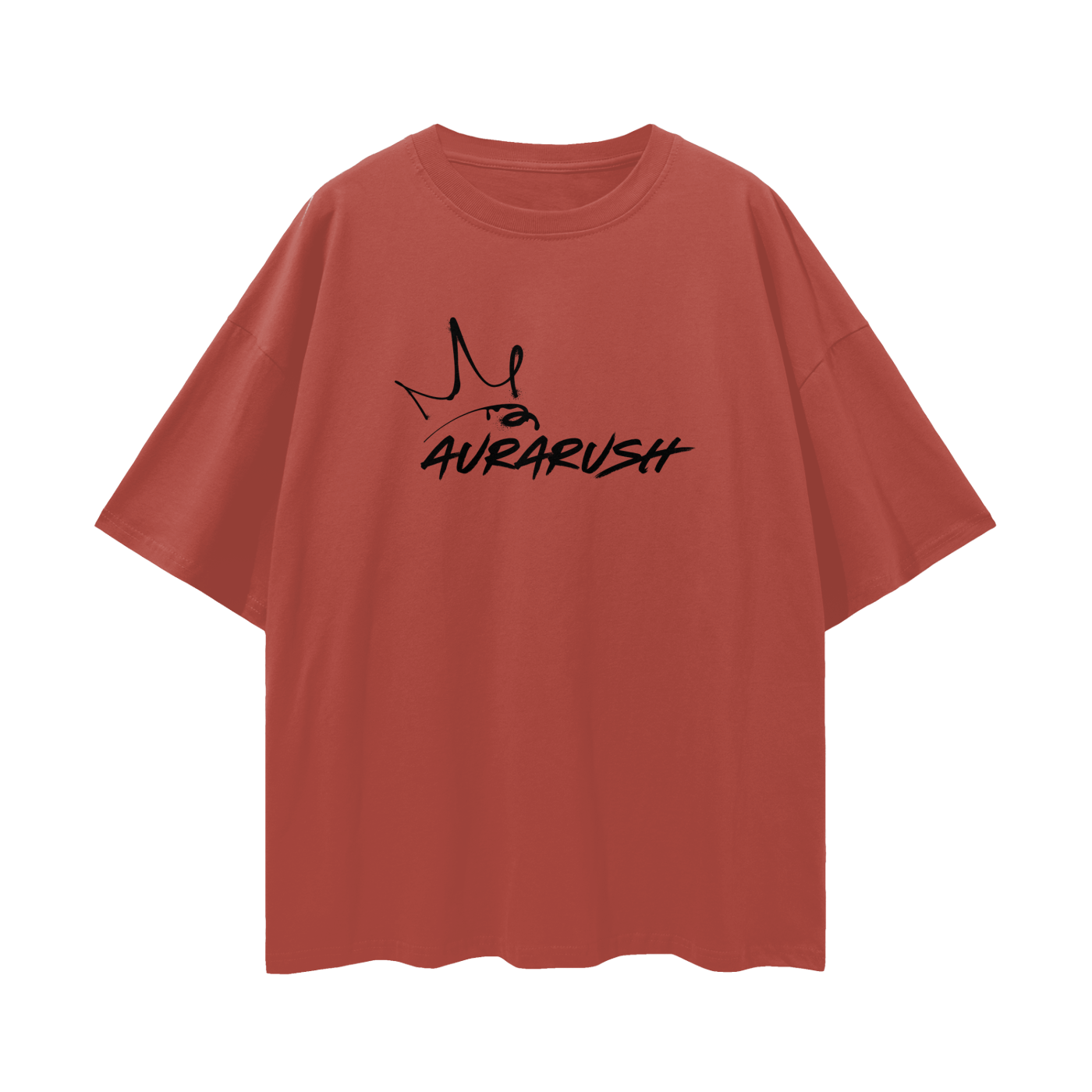 Large AURARUSH Loose Drop Shoulder Tee- Black Print