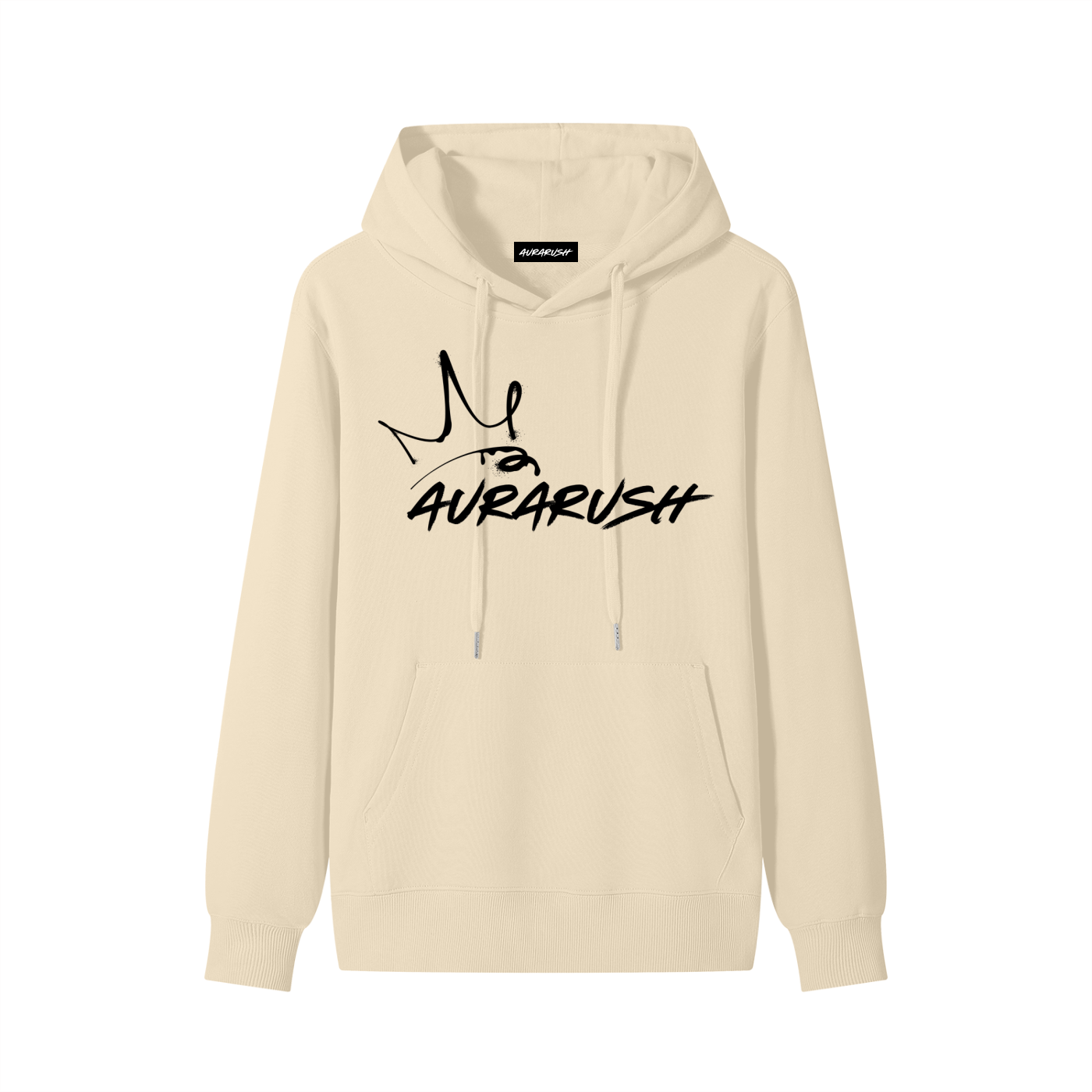 Large AURARUSH Classic Hoodie- Black Print