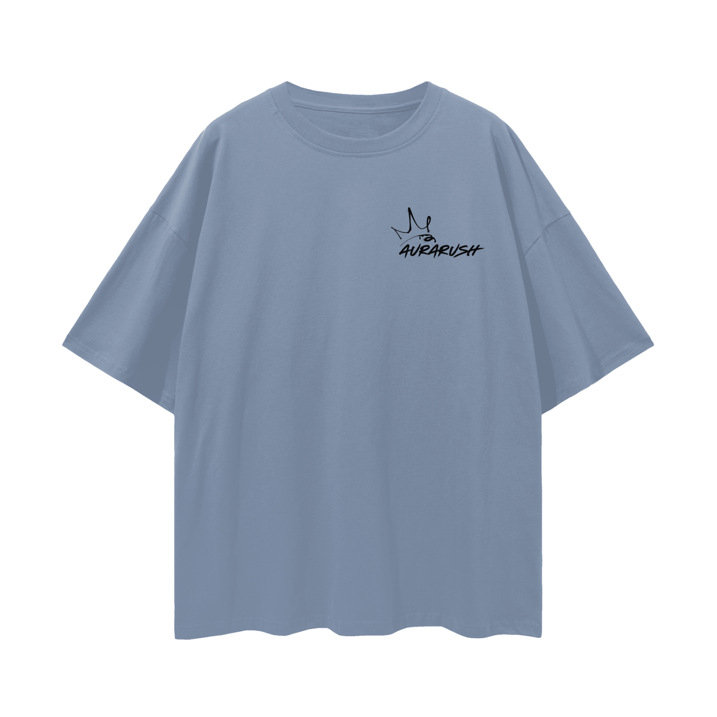 Small AURARUSH Loose Drop Shoulder Tee- Black Print