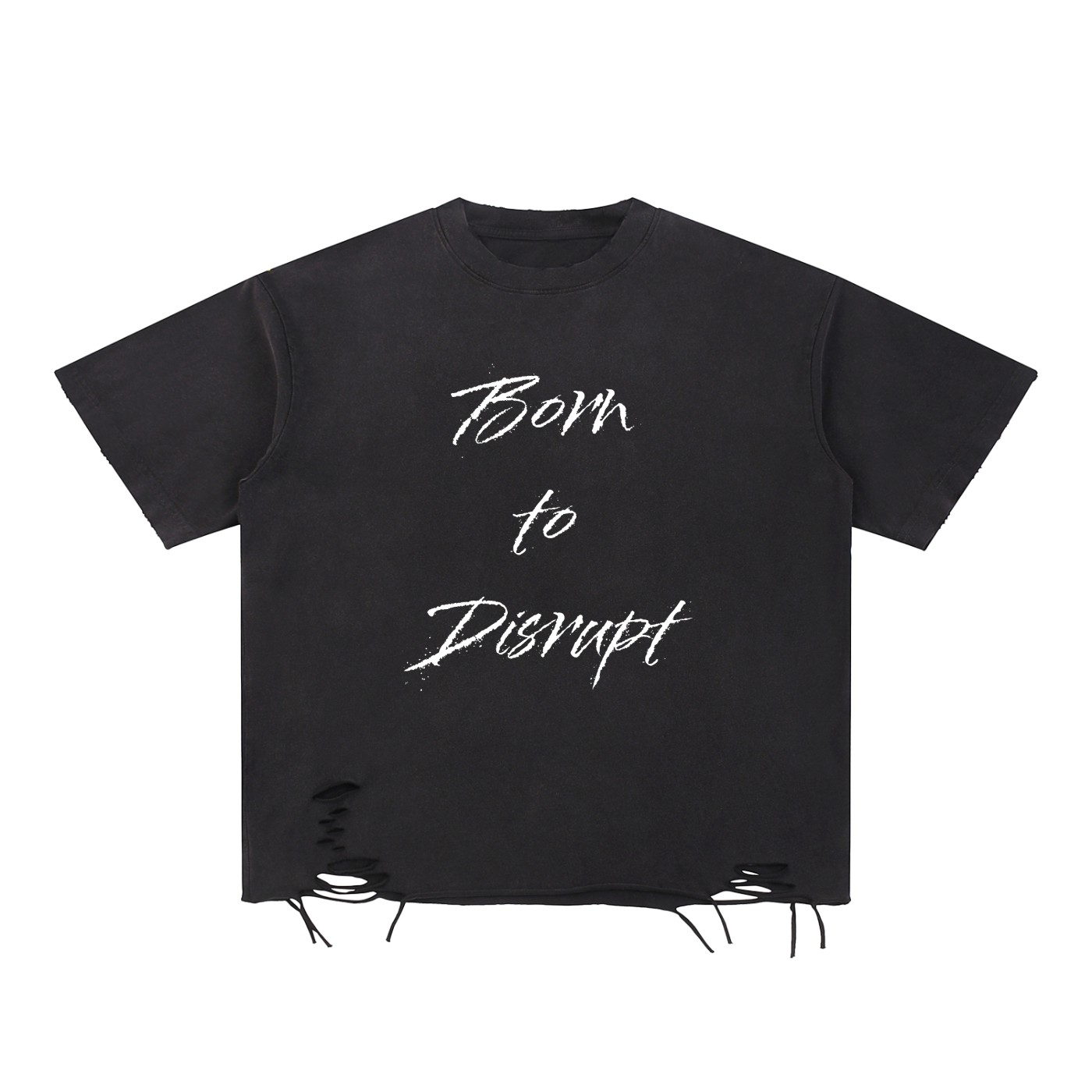 Born to Disrupt Splash Snow Washed Raw-Hem Tee