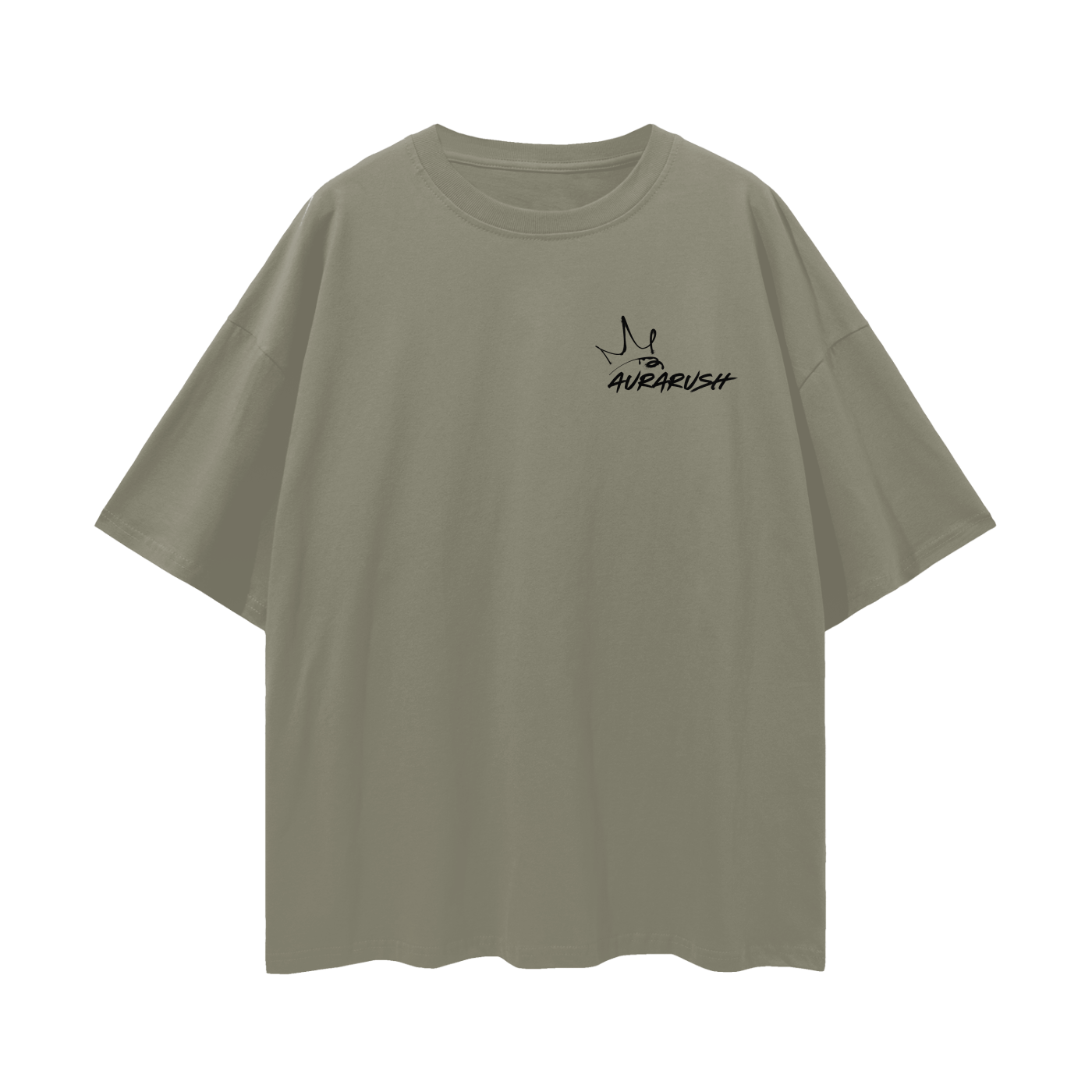 Small AURARUSH Loose Drop Shoulder Tee- Black Print