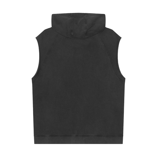 Small AURARUSH Snow Washed Raw Hem Sleeveless Hoodie