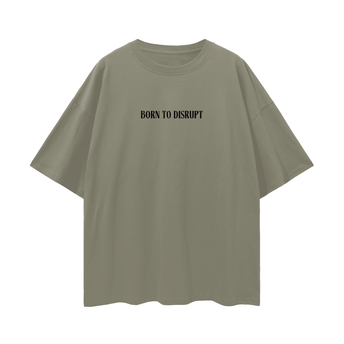 Born To Disrupt Loose Drop Shoulder Tee- Black Print