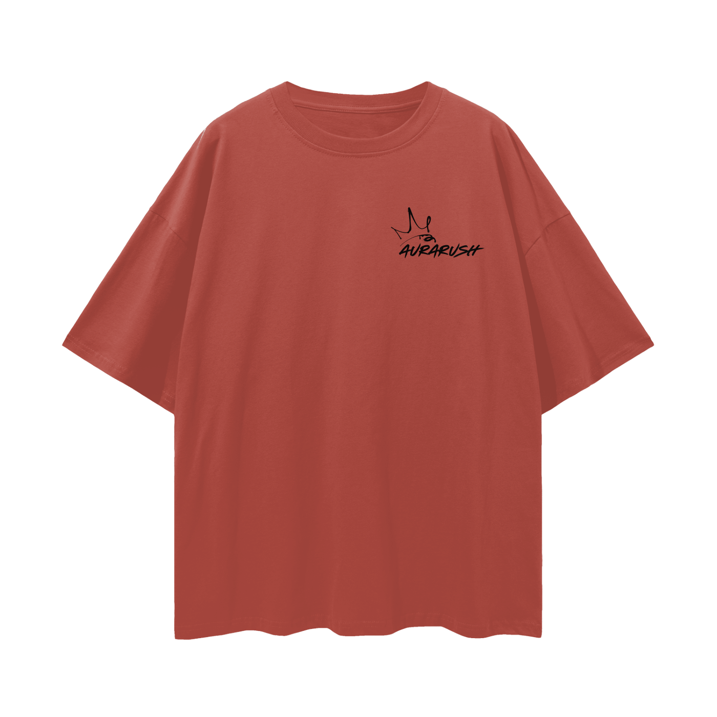 Small AURARUSH Loose Drop Shoulder Tee- Black Print
