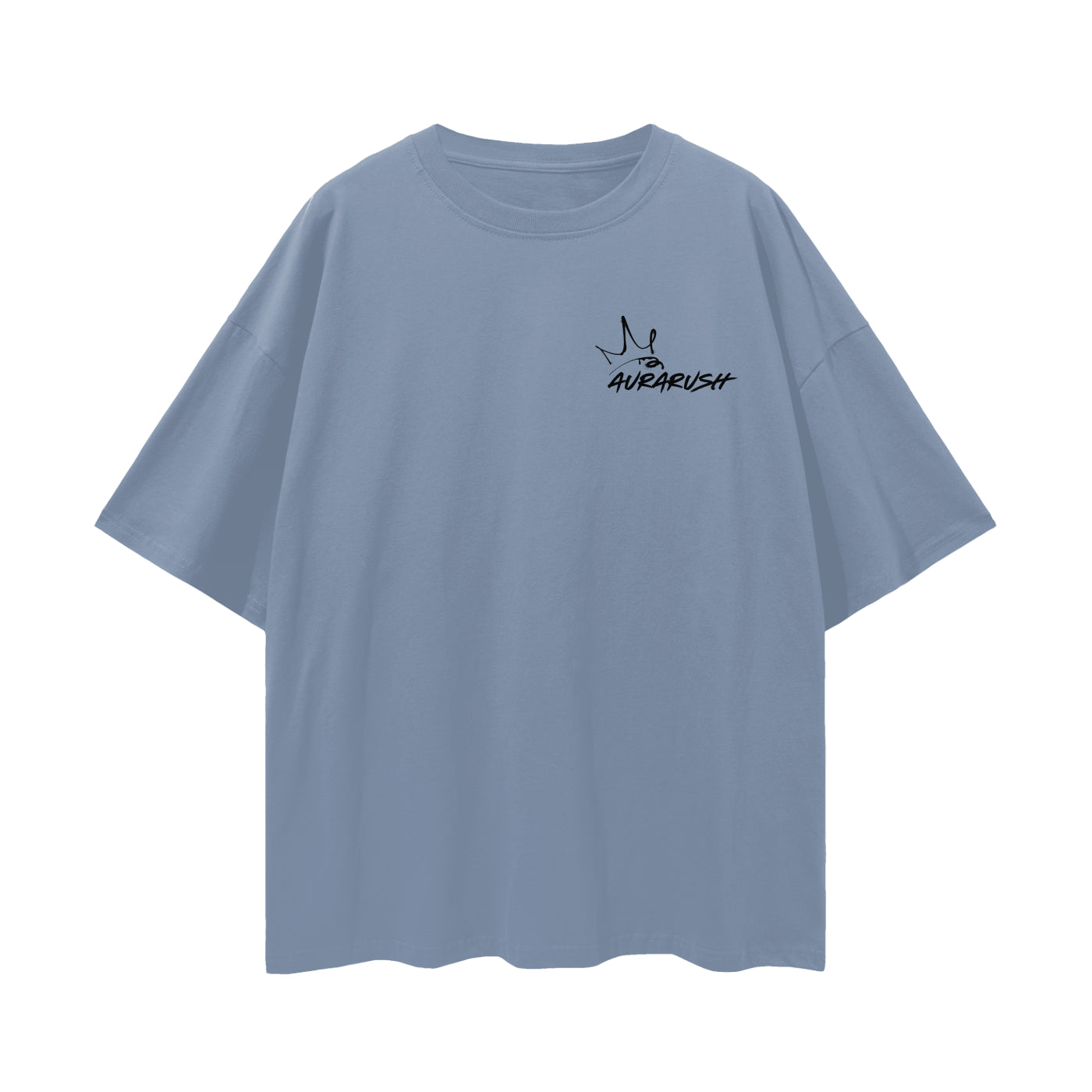 Small AURARUSH Loose Drop Shoulder Tee- Black Print