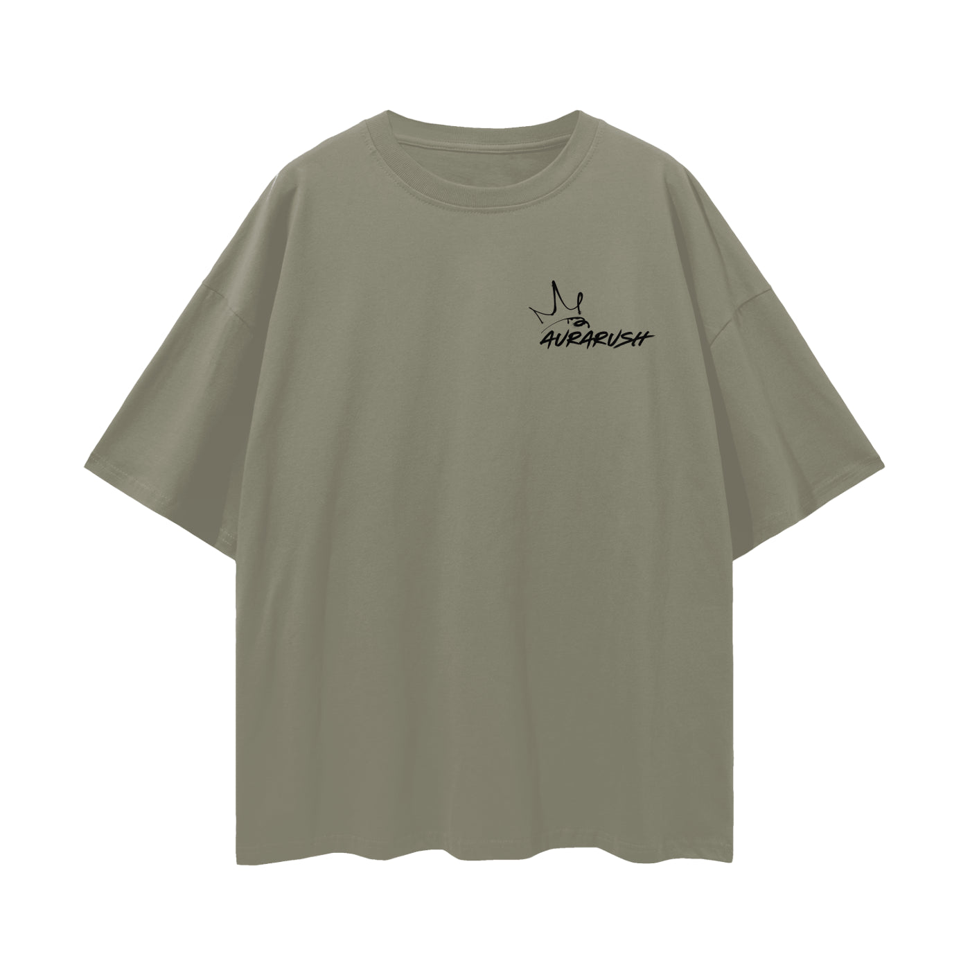 Small AURARUSH Loose Drop Shoulder Tee- Black Print