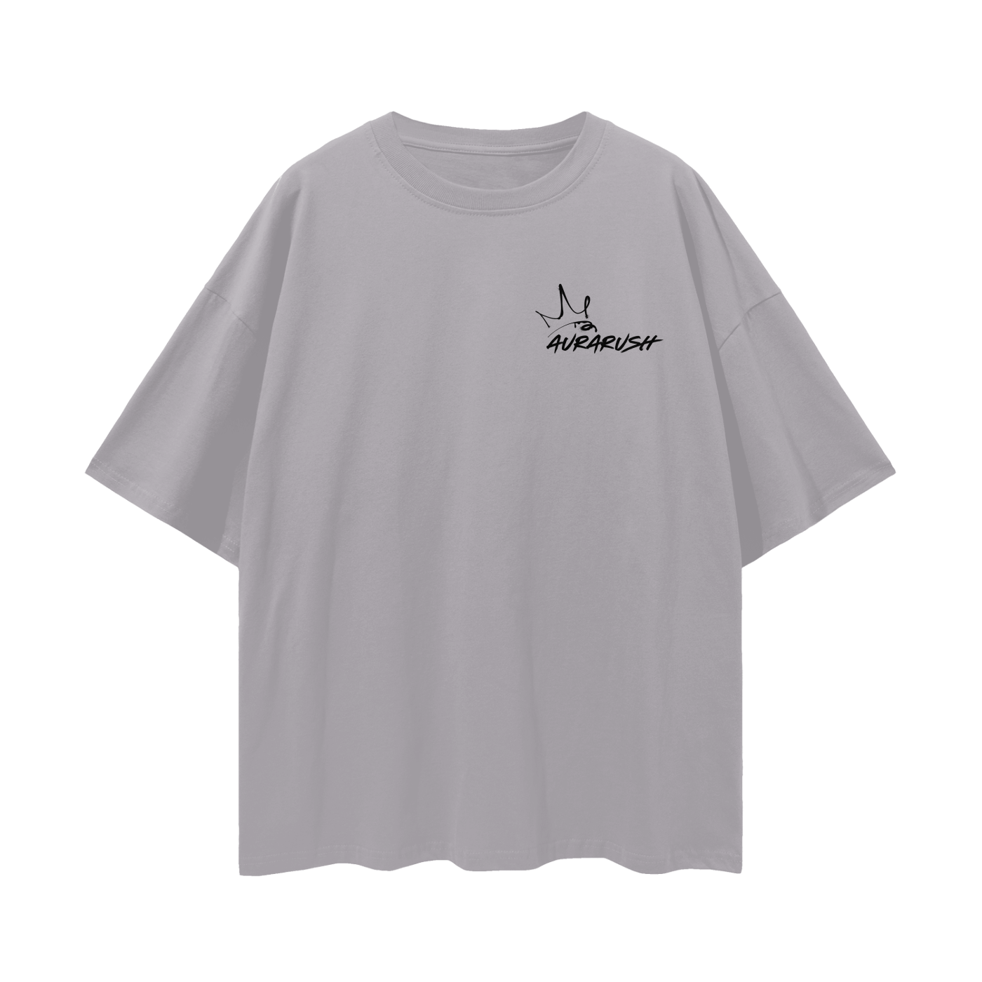 Small AURARUSH Loose Drop Shoulder Tee- Black Print