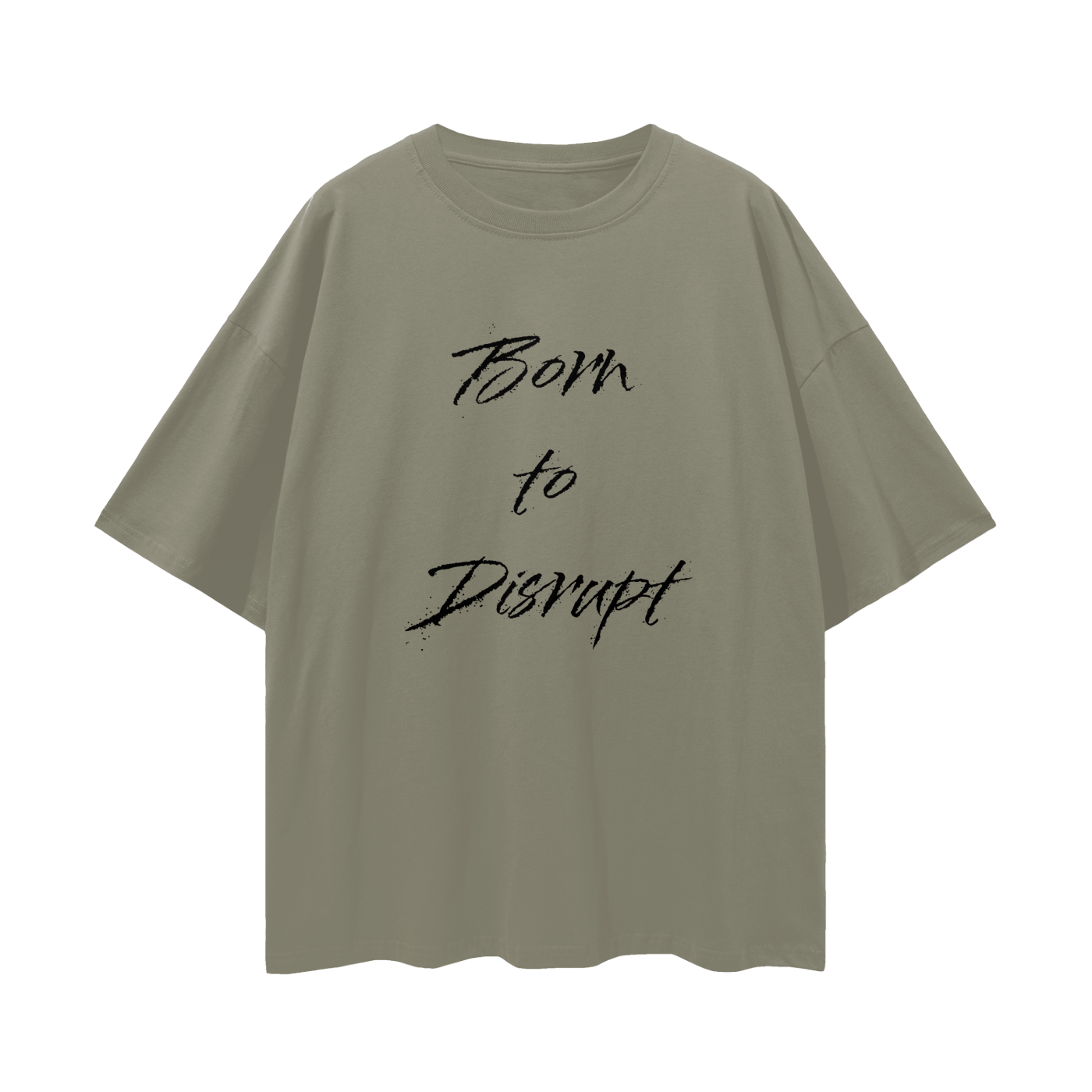 Born To Disrupt Splatter Loose Drop Shoulder Tee- Black Print
