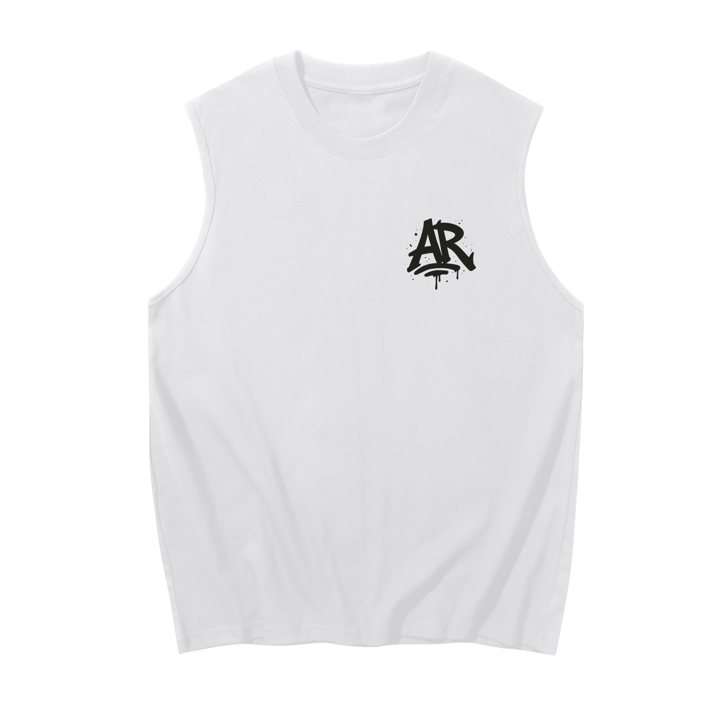 Small AR/Born To Disrupt Back Sleeveless Cotton Tank- Black Print