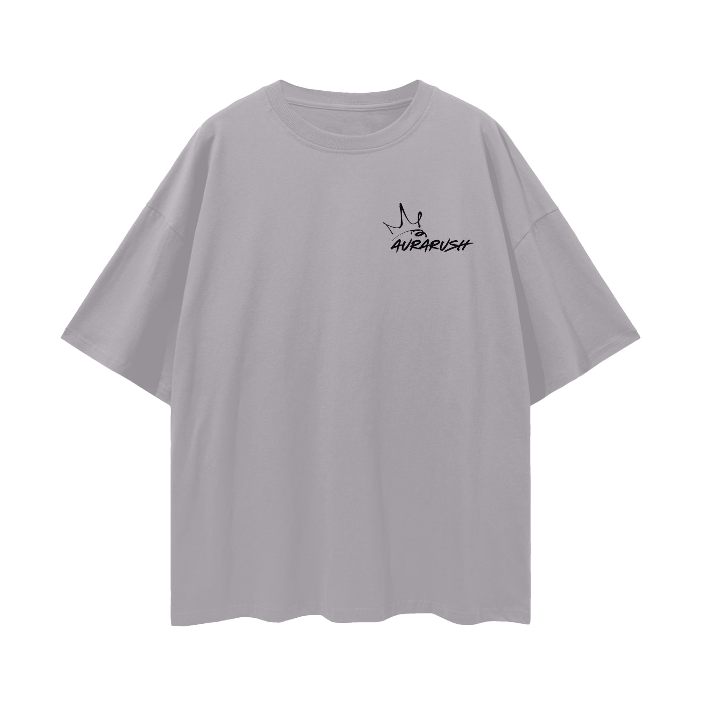 Small AURARUSH Loose Drop Shoulder Tee- Black Print