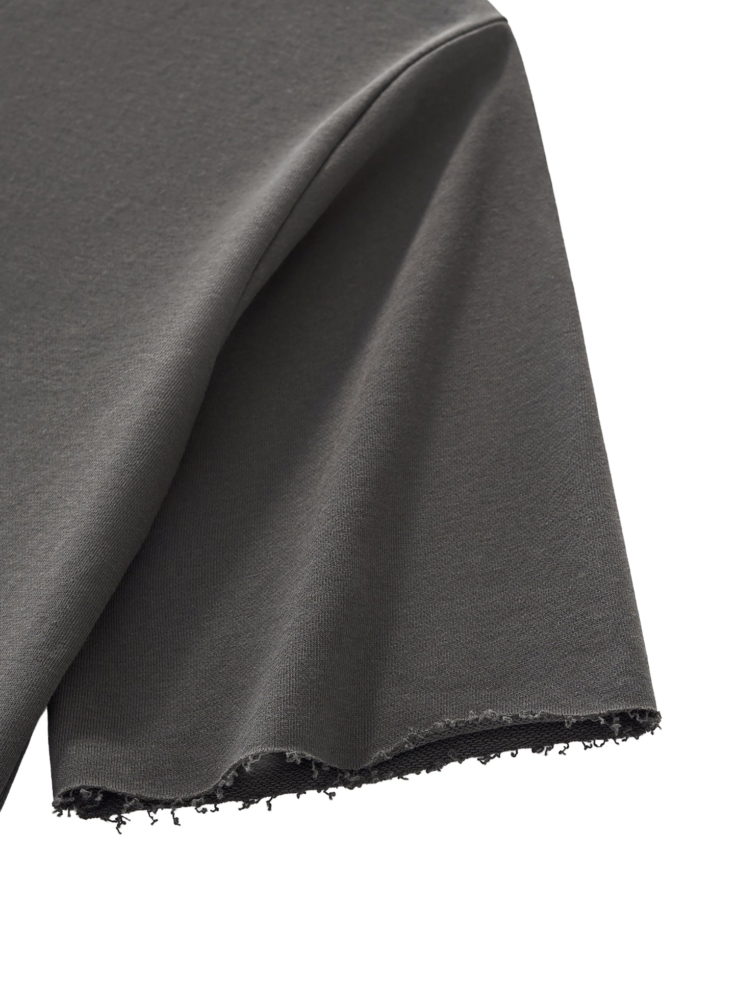 Small AURARUSH Boxy Half-Sleeve Raw-Edge Tee- Black Print